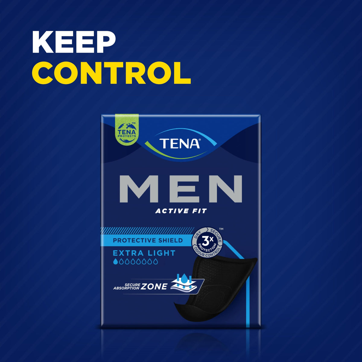 Tena Men Active Fit Absorbent Protector - Level 0 - 3 Packs of 14 - 42 Count Incontinence Pads for Men - Damaged Box