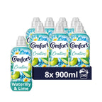 Comfort Waterlily & Lime Fabric Conditioner - 8x 900ml (240 Washes) - Stay Fresh Technology - Laundry Softener Bulk Pack - Damaged Box