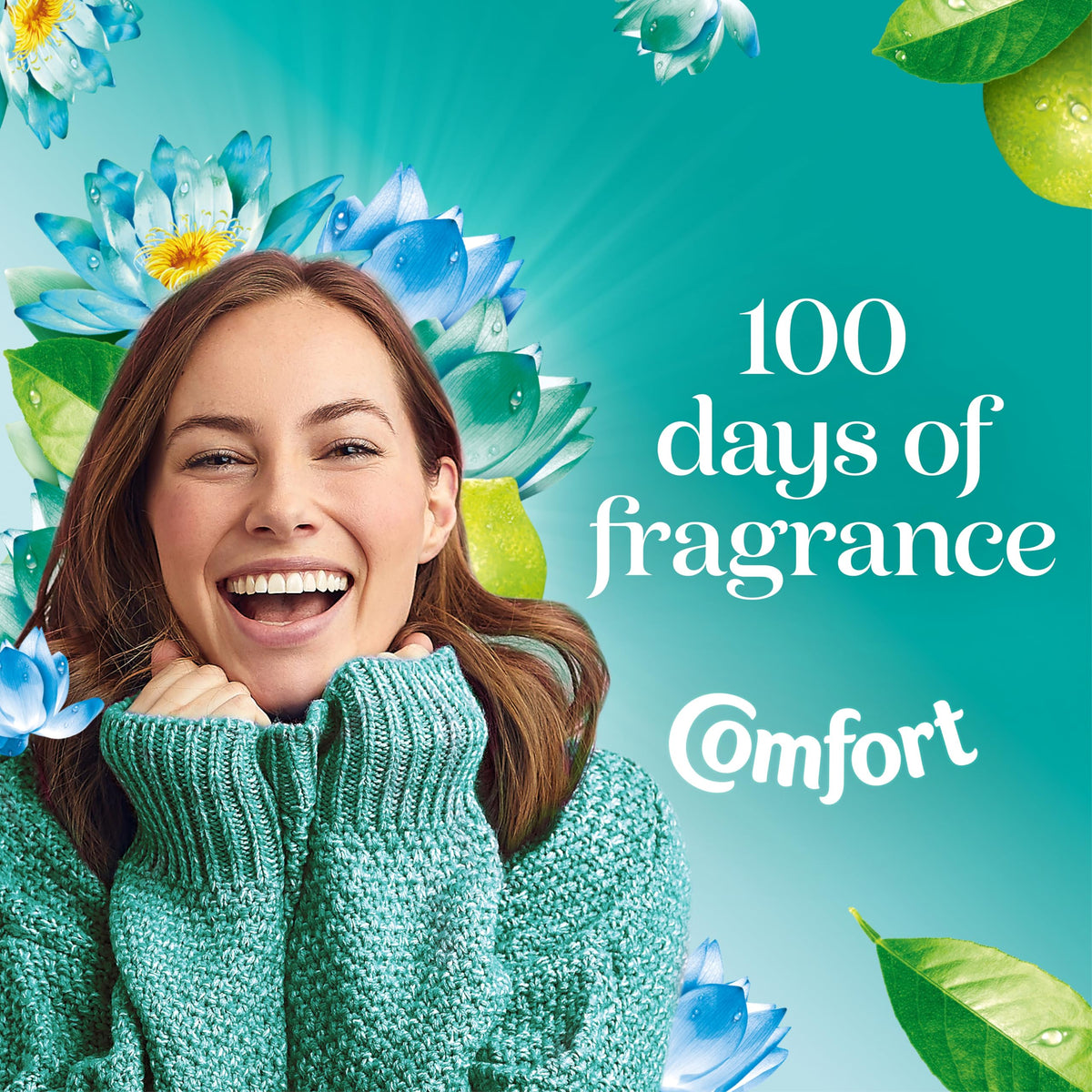 Comfort Waterlily & Lime Fabric Conditioner - 8x 900ml (240 Washes) - Stay Fresh Technology - Laundry Softener Bulk Pack - Damaged Box