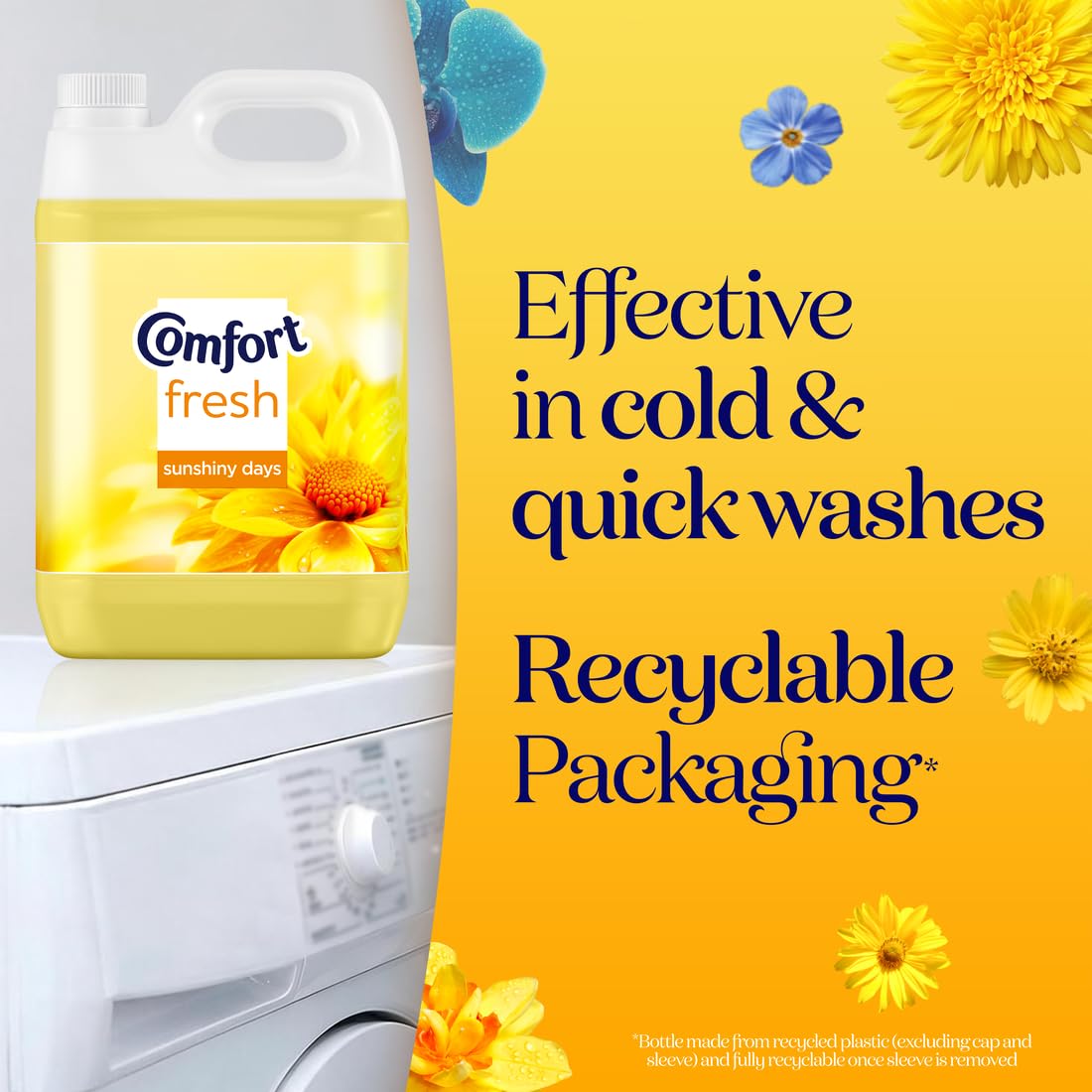 Comfort Fresh Sunshiny Days Fabric Conditioner - 160 Washes - 4.8L Laundry Softener Liquid - New