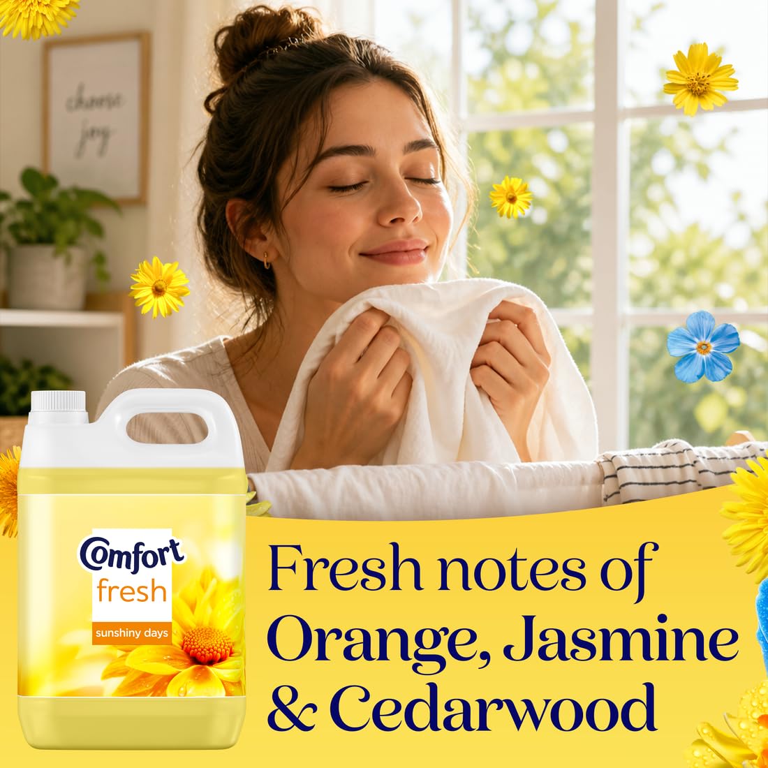 Comfort Fresh Sunshiny Days Fabric Conditioner - 160 Washes - 4.8L Laundry Softener Liquid - New