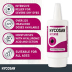 Hycosan Intense Eye Drops - Severe Dry Eyes Relief, Itchy Burning Sensation - Preservative Free - 225 Doses - 7.5ml - New - BBE 11/2028