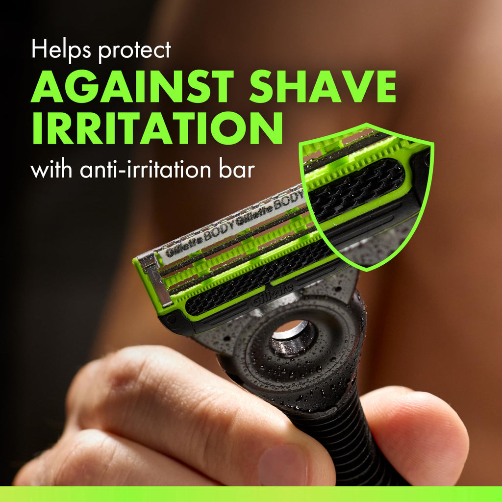 GilletteLabs Body + Intimate Razor for Men - 1 Handle, 3 Cartridges - Shaving Grooming Kit - Damaged Box