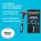 Wilkinson Sword Hydro 5 Men's Razor Handle - 13 Blade Refills - Shaving Kit - Damaged Box