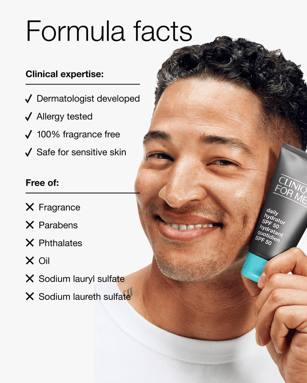 Clinique For Men Daily Hydrator SPF 50 Face Moisturizer - Oil-Free Lotion - Hydrating Skin Care - 75ml - New