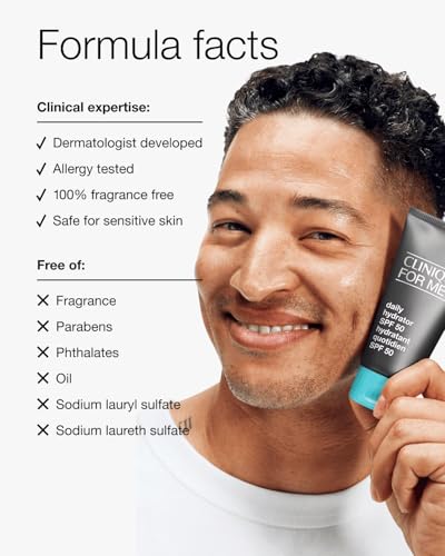 Clinique For Men Daily Hydrator SPF 50 Face Moisturizer - Oil-Free Lotion - Hydrating Skin Care - 75ml - New