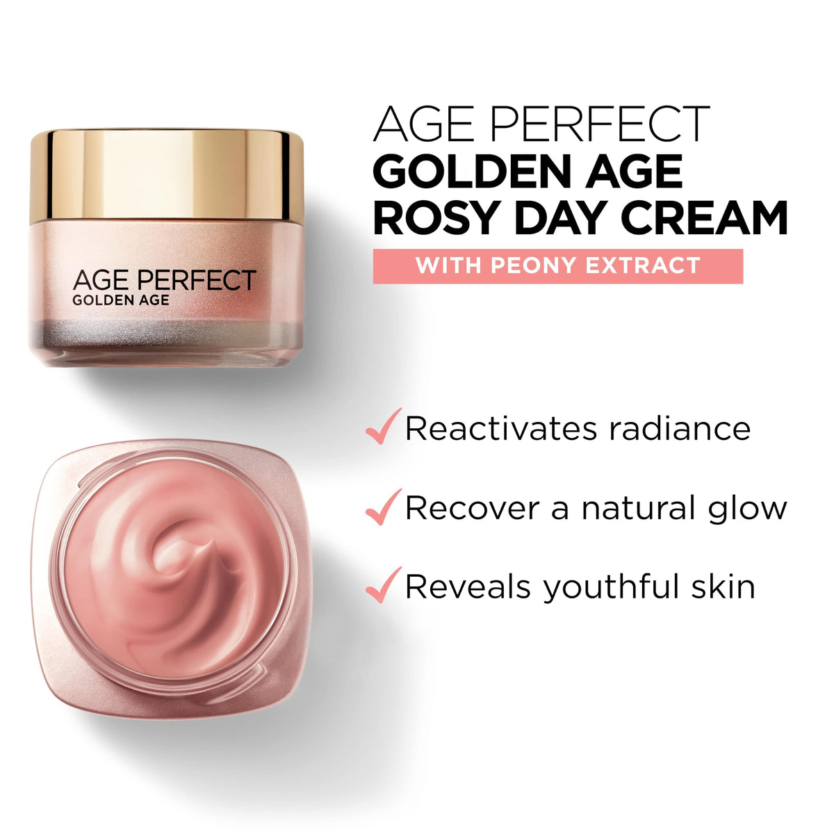 L'Oreal Paris Age Perfect Golden Age Day Cream Rosy Radiance 50ml - Anti-Ageing Moisturiser - New