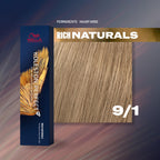 WELLA Koleston Perfect Me+ Rich Naturals Permanent Hair Colour Cream - 9/1 Light Blonde Ash - 60ml - Damaged Box