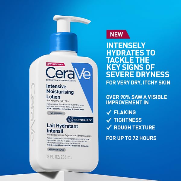 CeraVe Intensive Moisturising Lotion 236ml - Very Dry Itchy Skin - Hydrating Body Face Cream - New
