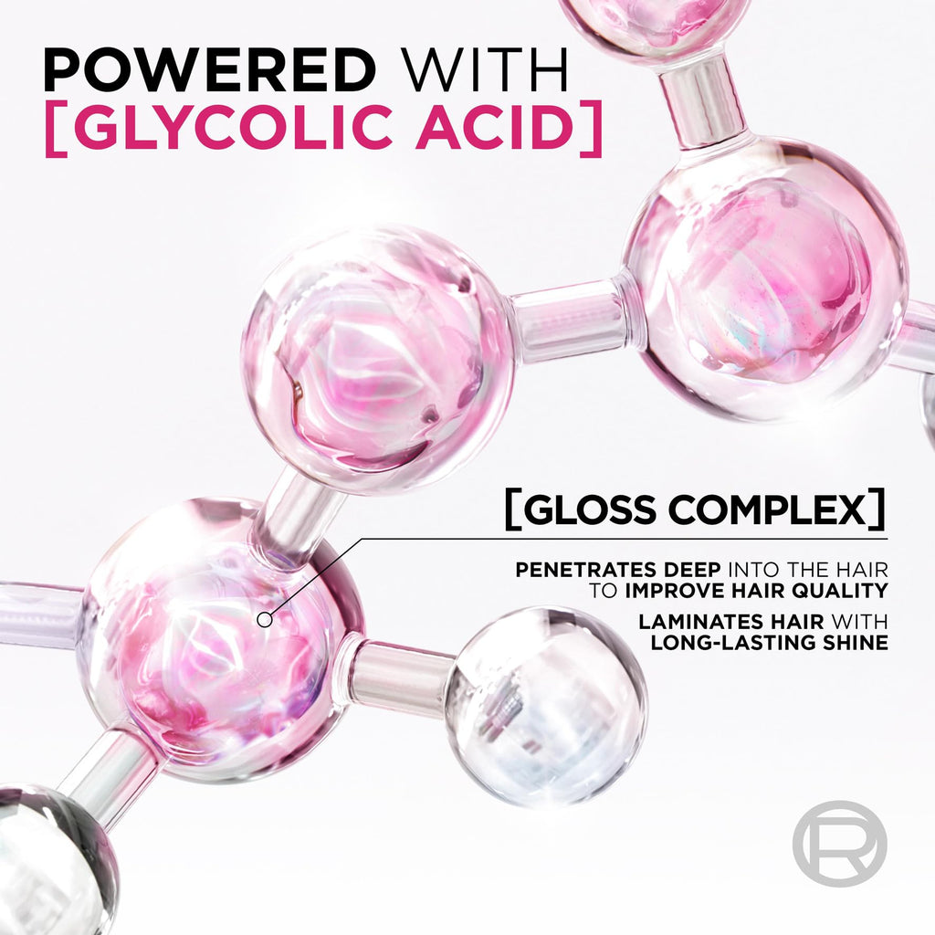 L'Oréal Paris Elvive Glycolic Gloss Shampoo Conditioner Treatment Set - 3 Piece Hair Care Kit - Damaged Box