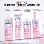 L'Oréal Paris Elvive Glycolic Gloss Shampoo Conditioner Treatment Set - 3 Piece Hair Care Kit - Damaged Box