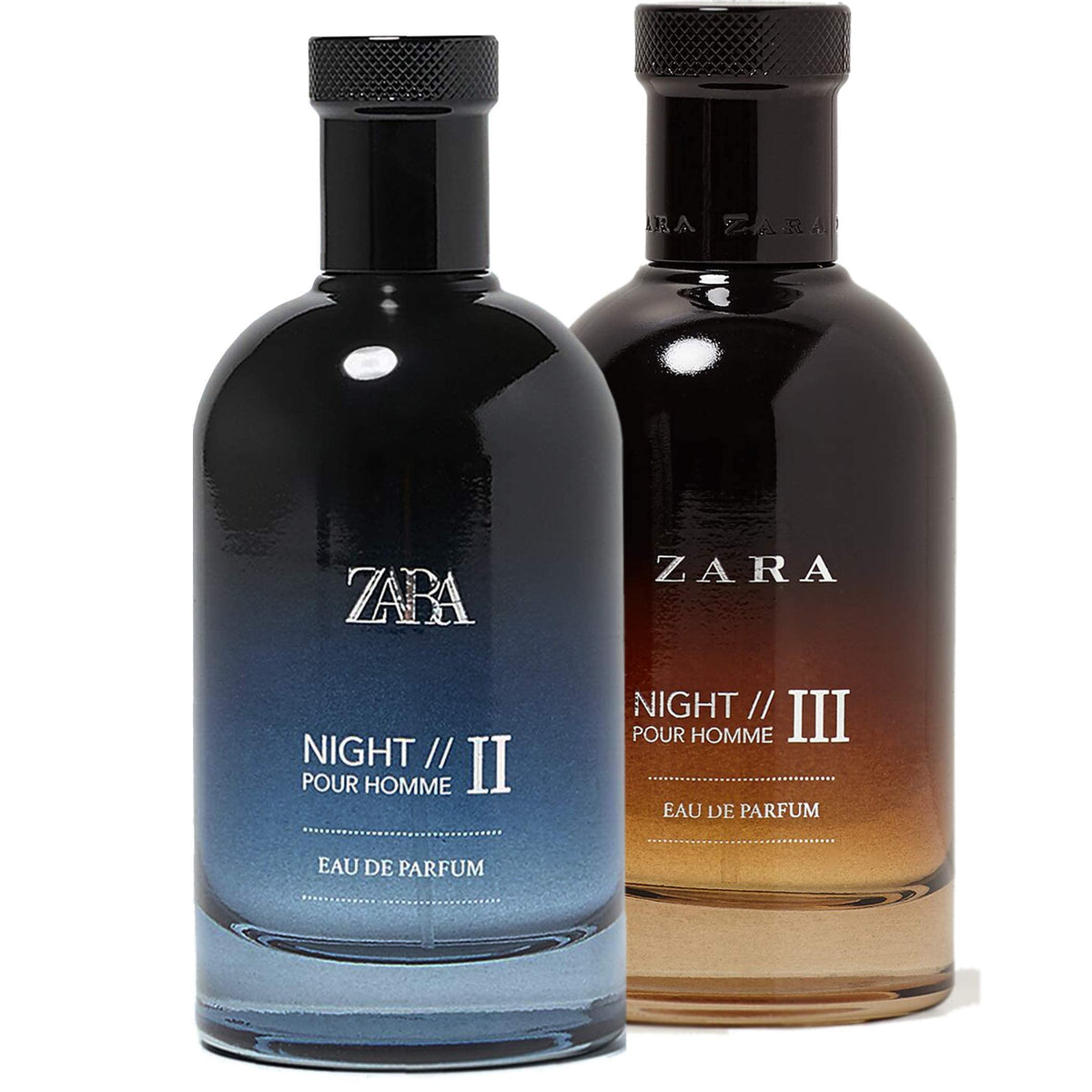 Zara Night Pour Homme II & III Eau de Parfum - 2 x 100ml Fragrance Set - Men's EDT Cologne Spray Collection - Damaged Box