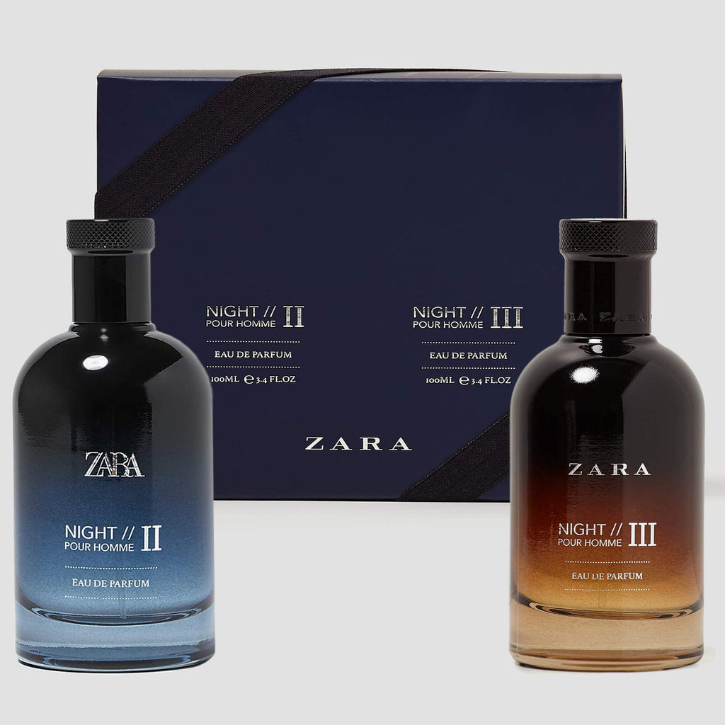 Zara Night Pour Homme II & III Eau de Parfum - 2 x 100ml Fragrance Set - Men's EDT Cologne Spray Collection - Damaged Box