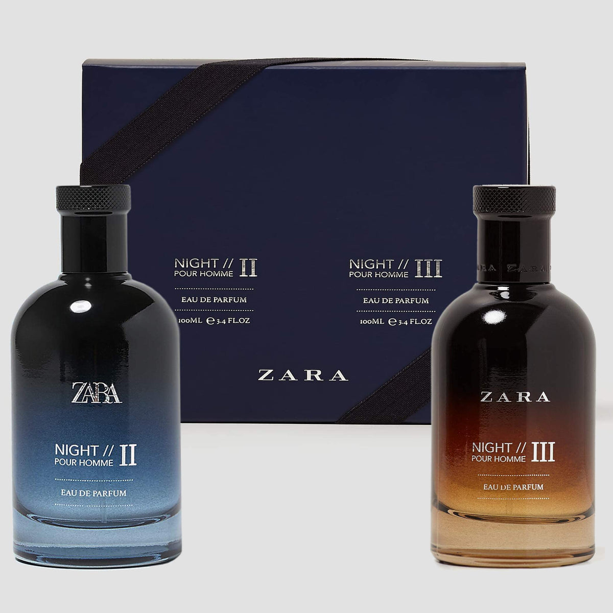 Zara Night Pour Homme II & III Eau de Parfum - 2 x 100ml Fragrance Set - Men's EDT Cologne Spray Collection - New
