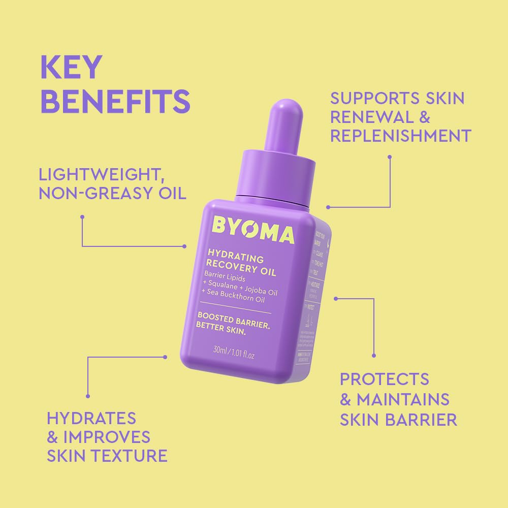 BYOMA Hydrating Recovery Oil - Ultra-Lightweight Non-Greasy Facial Skin Treatment - 30ml - New