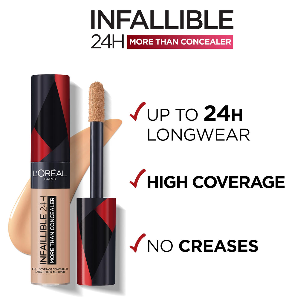 L'Oréal Paris Infallible More Than Matte Finish Concealer 329 Cashew Full Coverage Liquid - New