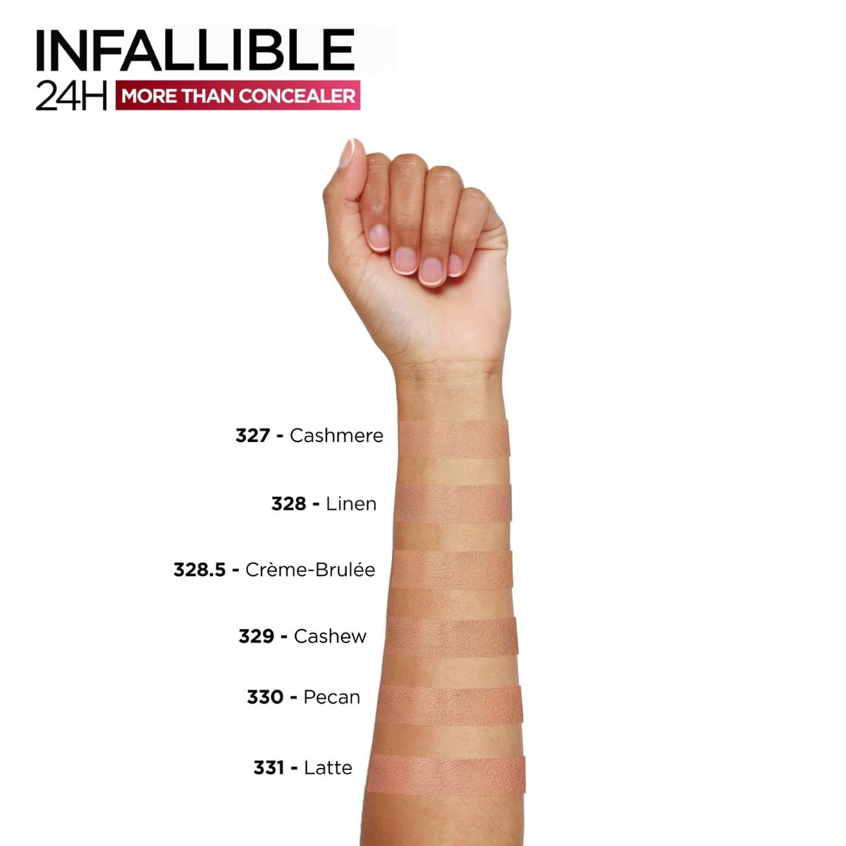 L'Oréal Paris Infallible More Than Matte Finish Concealer 329 Cashew Full Coverage Liquid - New