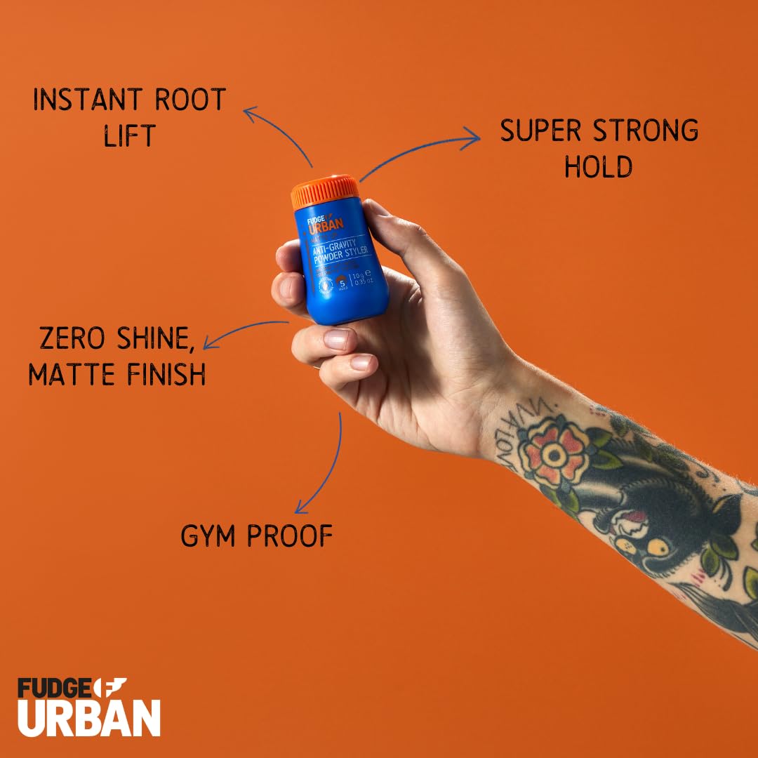 Fudge Urban Anti-Gravity Styling Powder 10g - Invisible Volumising Texture Matte Finish Hair Powder for Men - Damaged Box