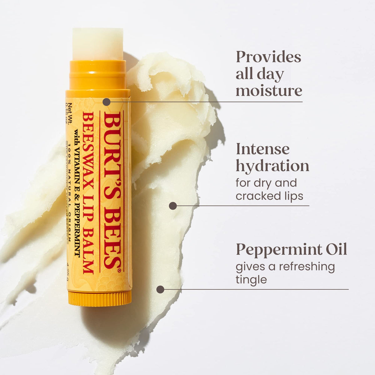 Burt's Bees Lip Balm Gift Set - Beeswax Pomegranate Hibiscus - 3 x 4.25g Tubes - Natural Moisturising Lip Care - Damaged Box