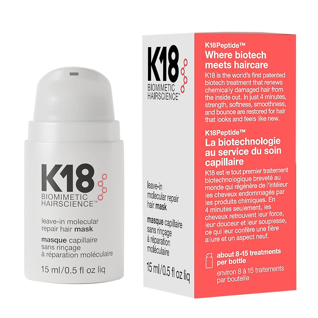K18 Leave-In Molecular Repair Hair Mask - 15ml Hair Treatment - Damaged Hair - Peptide Prep - New