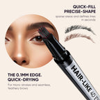 2CHILL 2-in-1 Eyebrow Pen Microblading 4D Pencil Hair-Like Tip Waterproof Long Lasting Natural Brow Makeup Dual-Ended Light Brown - Damaged Box