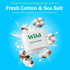 Wild Refillable Natural Deodorant Fresh Cotton & Sea Salt 2 Pack Refills Eco Friendly Vegan Aluminium Free - Damaged Box