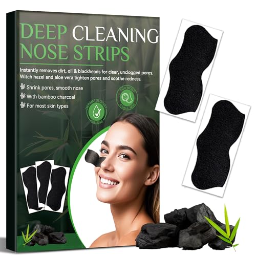 HuakChai Blackhead Remover Strips - 24 PCS Charcoal Nose Pore Strips - Deep Cleansing Face Skincare for Men & Women - New
