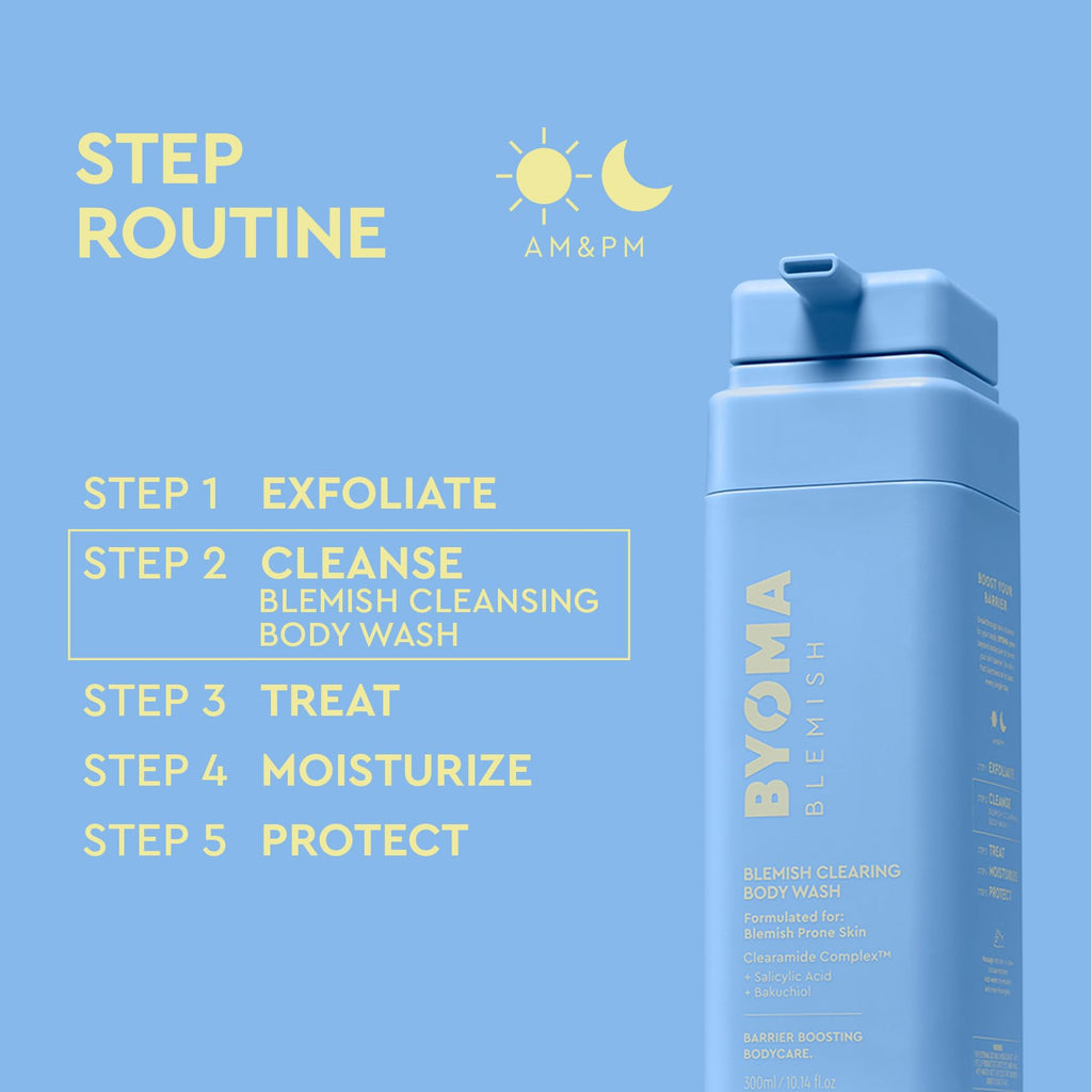 BYOMA Blemish Clearing Body Wash - Acne-Prone Skin Formula 300ml - Skincare Cleanser - Damaged Box