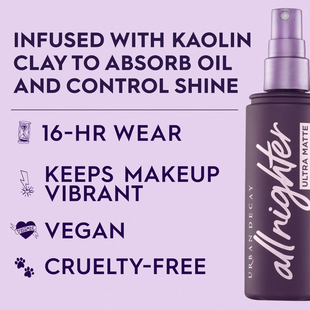 Urban Decay All Nighter Makeup Setting Spray - Matte Finish, Long-Lasting Fixing Spray, 118ml - Oil-Absorbing, Shine Control - Damaged Box