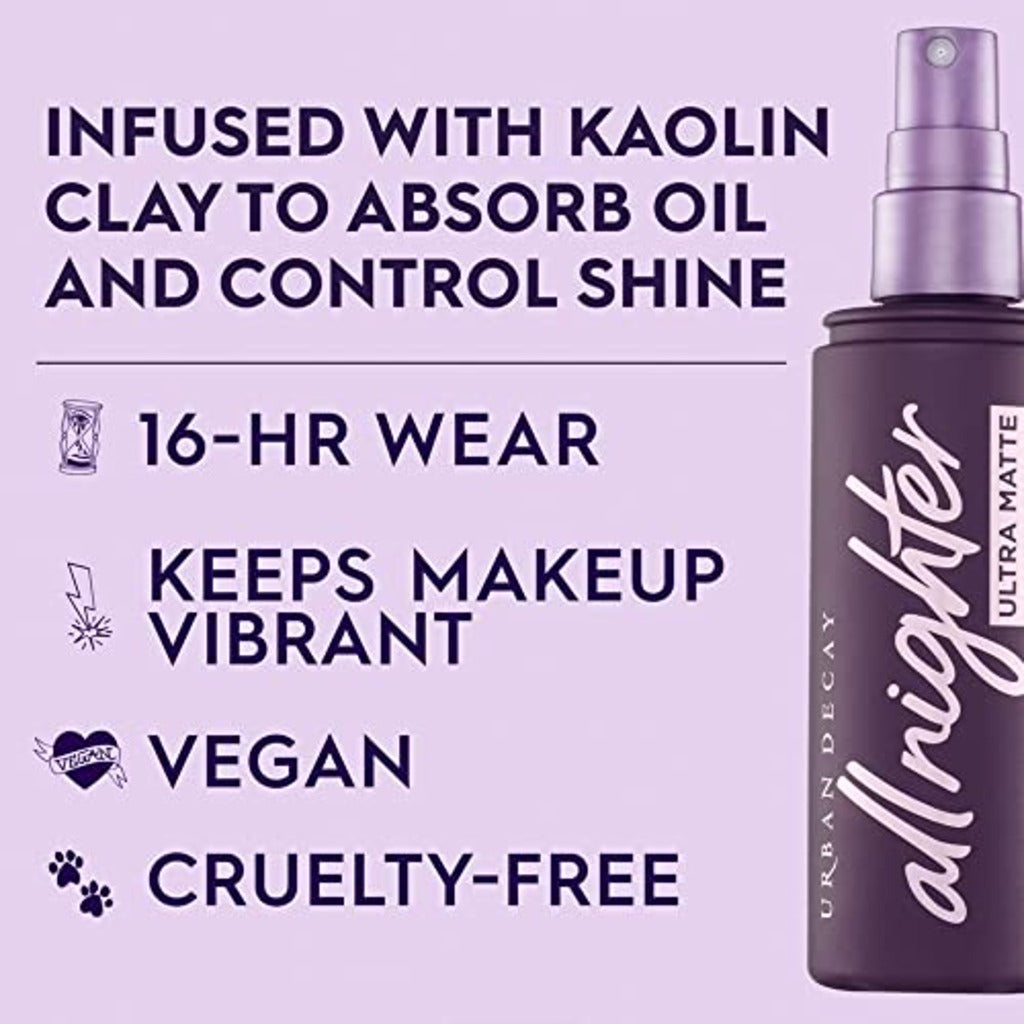 Urban Decay All Nighter Makeup Setting Spray - Matte Finish, Long-Lasting Fixing Spray, 118ml - Oil-Absorbing, Shine Control - Damaged Box
