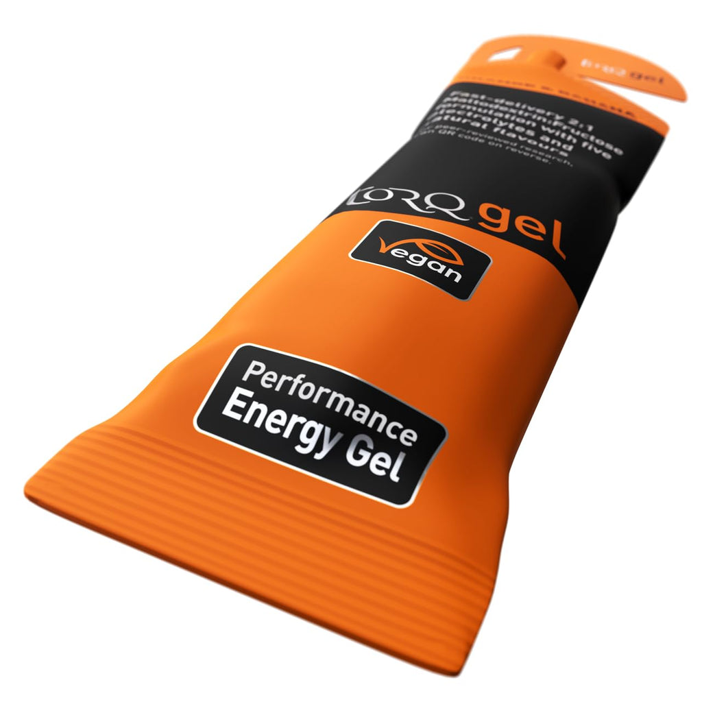 TORQ Running Gels Electrolytes - Orange Banana 15 Pack - 2:1 Maltodextrin Fructose Energy for Endurance Sports Cycling - Damaged Box - BBE 01/2029