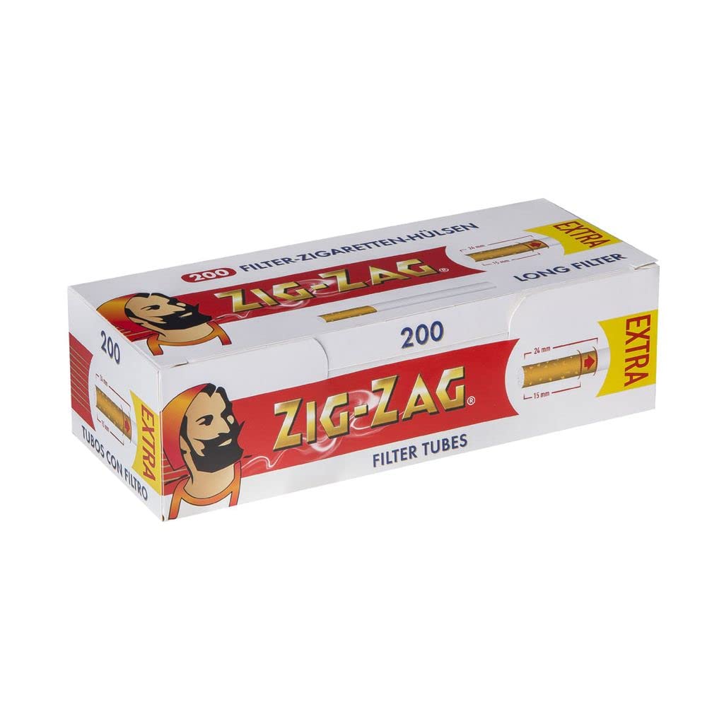 ZIG-ZAG Empty Filter Tubes - 200 Pack - Cigarette Rolling Tobacco Filters - Damaged Box