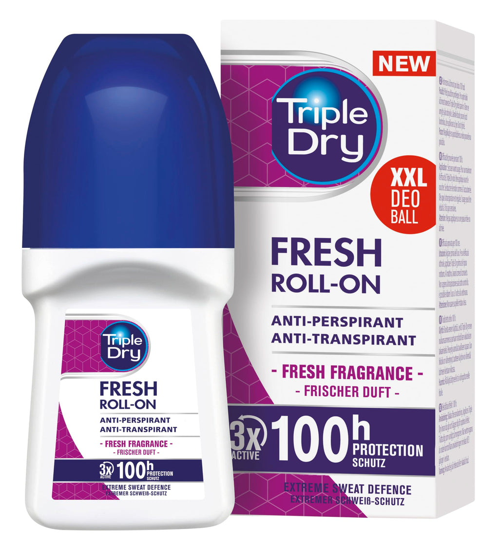 Triple Dry Women's Fresh Fragrance Anti-Perspirant Roll On 50ml - Long Lasting Protection - Damaged Box