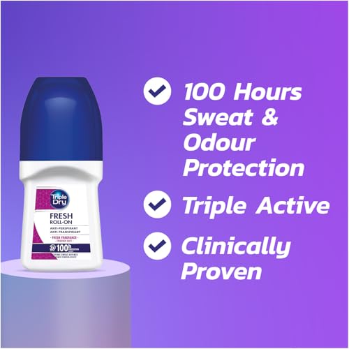 Triple Dry Women's Fresh Fragrance Anti-Perspirant Roll On 50ml - Long Lasting Protection - Damaged Box