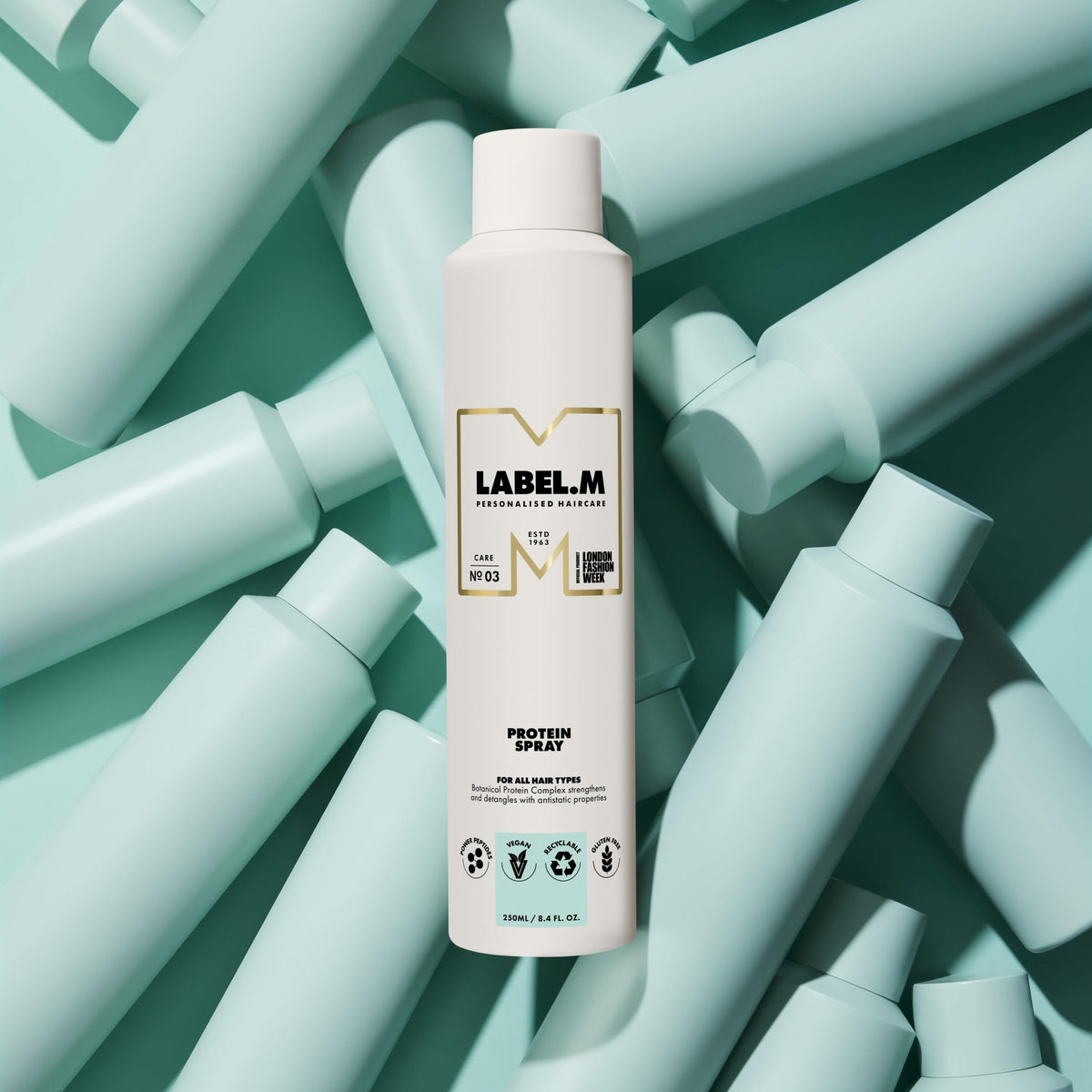 LABEL.M Protein Spray 250ml - Hair Strengthening Treatment - Leave-In Conditioner - Professional Hair Care - Damaged Box