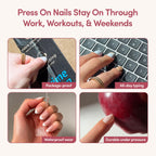 Glamnetic Press On Nails - Tipsy Olive Short Oval Glossy Fake Nails - 30 Pc Full Kit - Damaged Box
