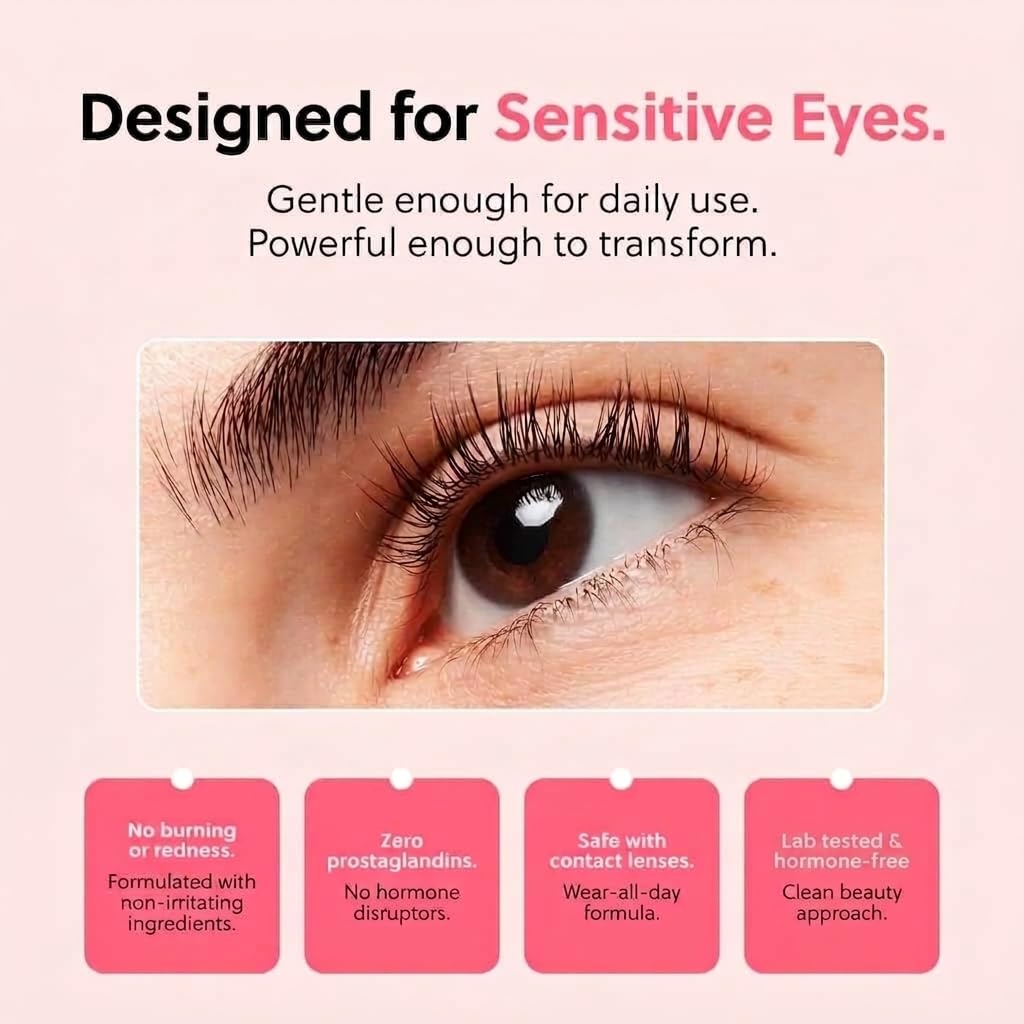ForChics Eyelash Growth Serum - Lash & Brow Enhancer - Prostaglandin-Free Vegan Hormone-Free 3ml - New