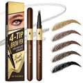 Microblading Eyebrow Pen - 4 Fork Tip Eye Brow Pencil - Waterproof Long-Lasting - Hair-Like Brows - 04 Black Brown - Damaged Box