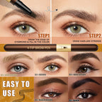 Microblading Eyebrow Pen - 4 Fork Tip Eye Brow Pencil - Waterproof Long-Lasting - Hair-Like Brows - 04 Black Brown - Damaged Box