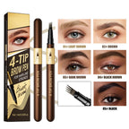 Microblading Eyebrow Pen - 4 Fork Tip Eye Brow Pencil - Waterproof Long-Lasting - Hair-Like Brows - 04 Black Brown - Damaged Box