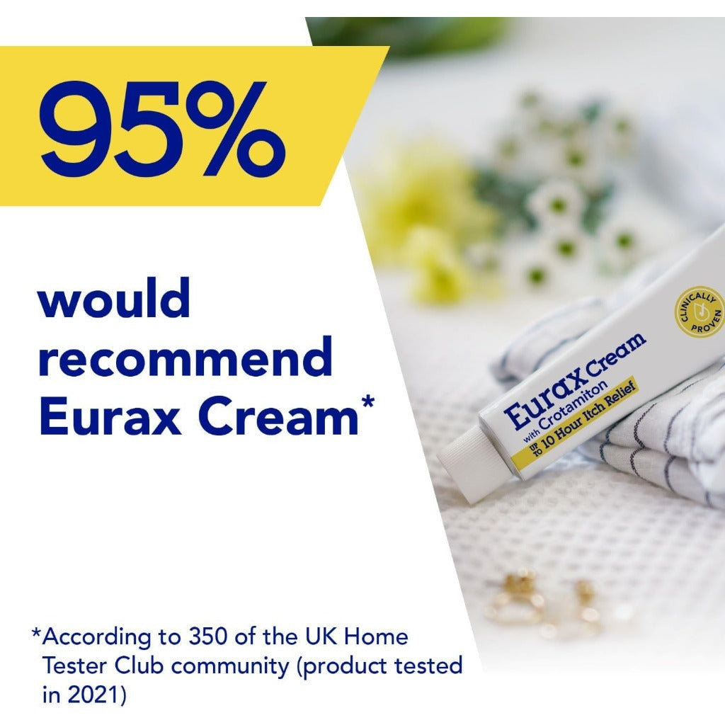 Eurax Itch Relief Cream - Crotamiton for Itchy Irritated Skin - 100g Tube - Damaged Box - BBE 03/2028