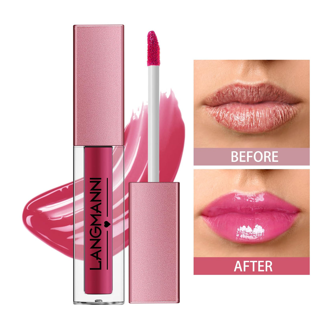 LANGMANNI 12Pcs Lip Gloss Collection Set - Glossy Lip Makeup Kit - Assorted Shades - Damaged Box