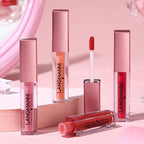 LANGMANNI 12Pcs Lip Gloss Collection Set - Glossy Lip Makeup Kit - Assorted Shades - Damaged Box