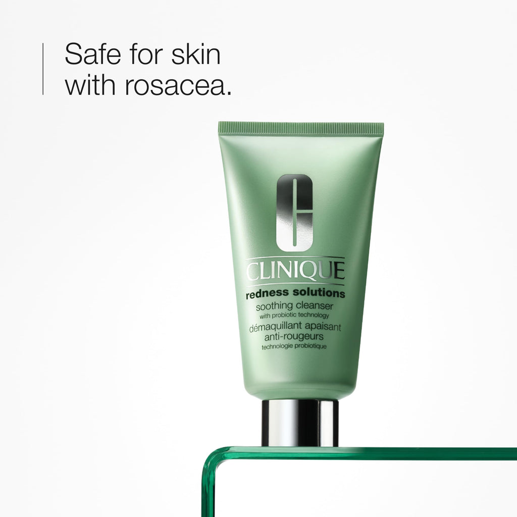 Clinique Redness Solutions Soothing Oil-Free Cream Cleanser - Probiotic Technology - Rosacea Prone Skin - 150ml Face Wash - Damaged Box