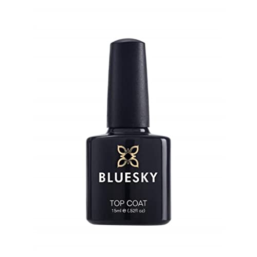 Bluesky Gel Nail Polish Top Coat 15ml - UV LED Curing Soak Off Gloss Finish - Damaged Box