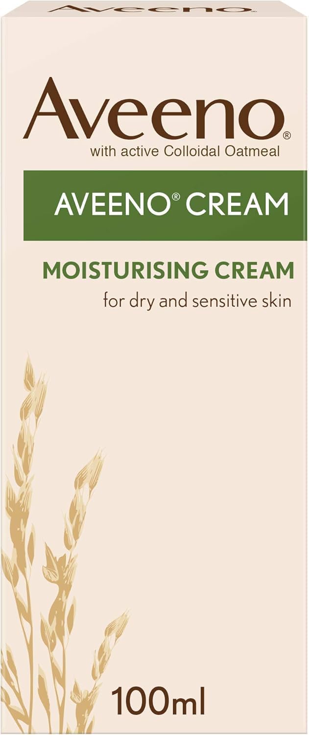 Aveeno Moisturising Cream for Dry Sensitive Skin - 100ml Single Pack - Daily Body Face Lotion - Damaged Box