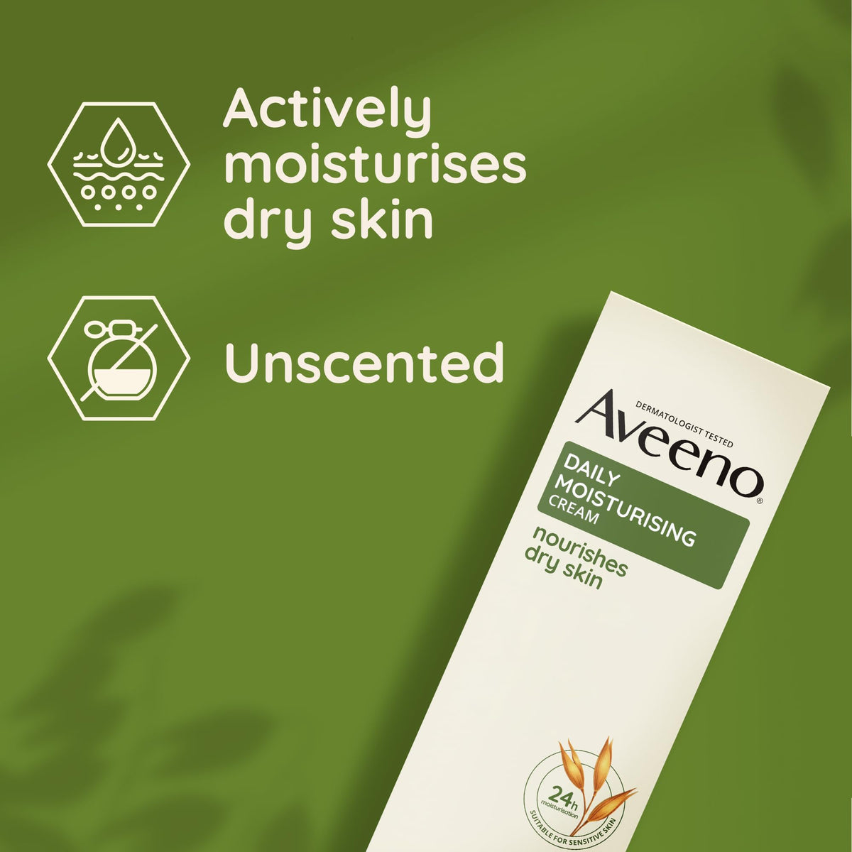 Aveeno Moisturising Cream for Dry Sensitive Skin - 100ml Single Pack - Daily Body Face Lotion - Damaged Box