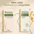 Aveeno Moisturising Cream for Dry Sensitive Skin - 100ml Single Pack - Daily Body Face Lotion - Damaged Box