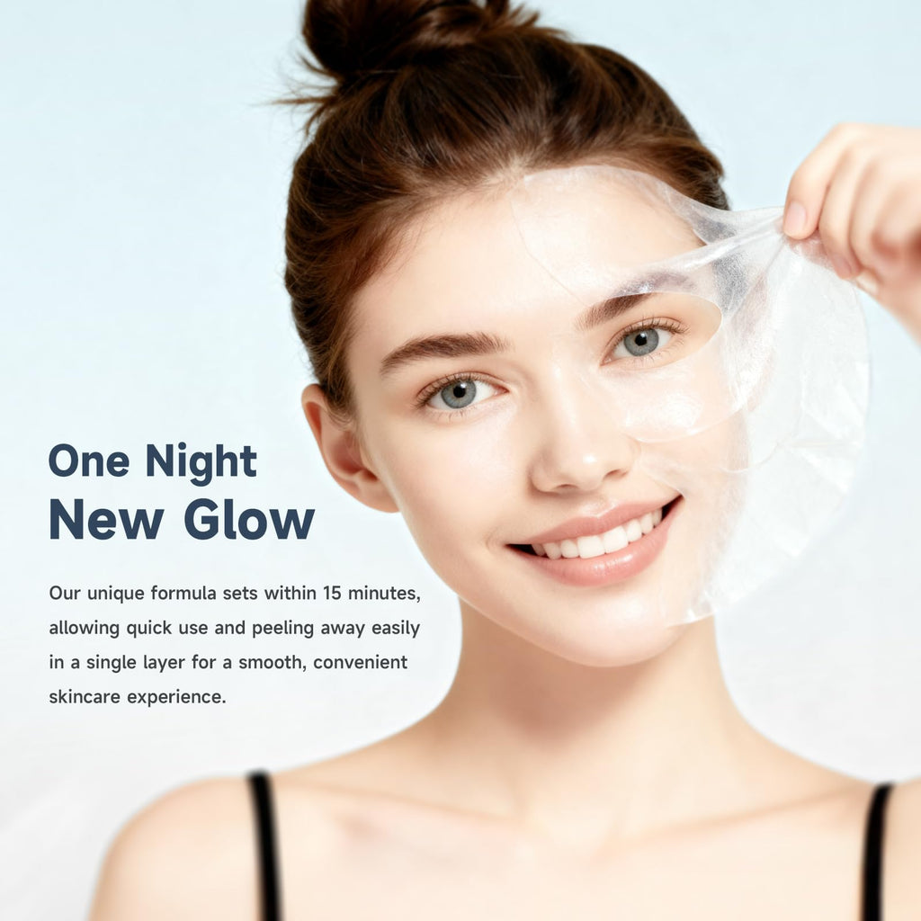 Bagavs Collagen Night Wrapping Mask - Overnight Peel-Off Face Mask - 75ml with Brush - Reduces Fine Lines & Hydrates Skin - Damaged Box