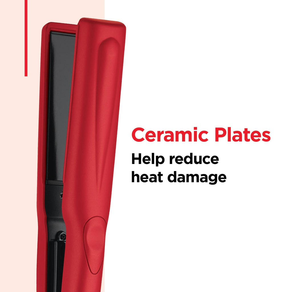 REVLON Ultra Straight & Smooth Styler Set - 200°C Ceramic Plates - Hair Straightener Gift Set with Brush Pouch RVST2176GP - Very Good